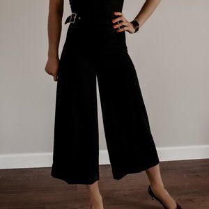 ❣️ SOLD | Belted Cropped Palazzo Pants, Black